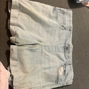 Light‑wash Time and Tru jean shorts, size L (12–14).